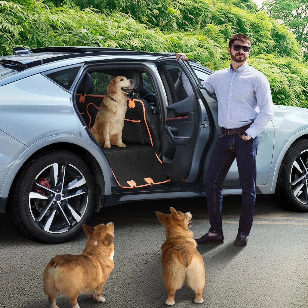 Dog car seat cushion, dog travel supplies, bone style, 52*25inch, black PAW-SOME PETS