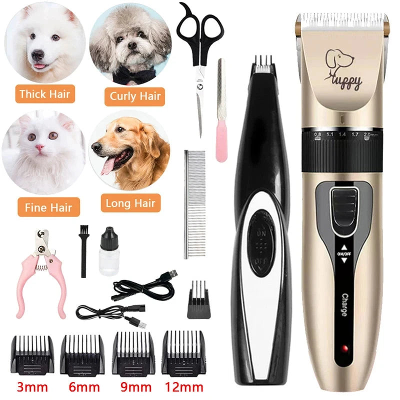 Pet Electric Scissors Kit Cat Dog Hair Prune Machine Professional Shearing Tool Kit Animal Beauty Electric Clipper Trim Foot Hai PAW-SOME PETS