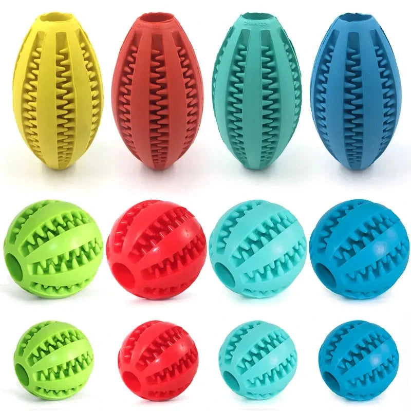 Pet Dog Chew Toys Teeth Cleaning Snack Ball Pet Dog Toy Ball Natural Rubber Super Tough Interactive Bouncy Pet Supplies PAWN-SOME PETS