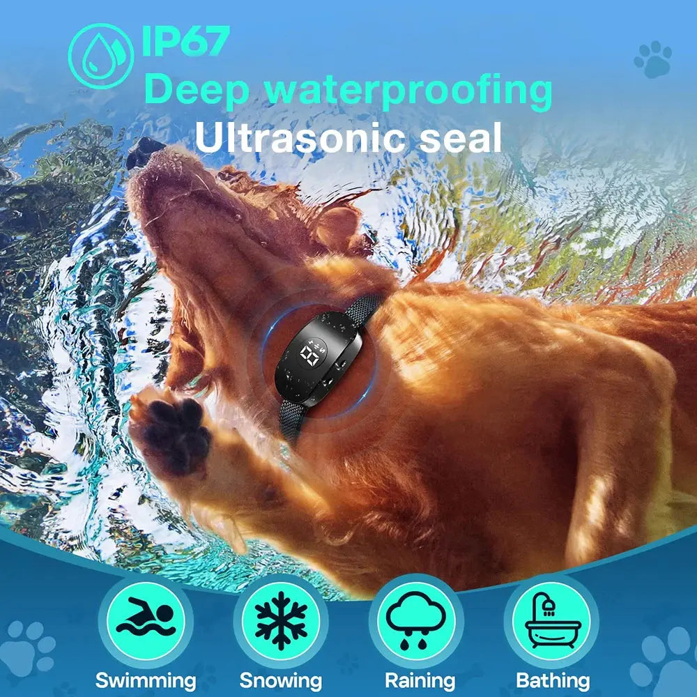 Magnetic Charging Bark Stopper Smart Automatic Anti Barking Dog Collar Dog Rechargeable Bark Stopper Stop Barking Waterproof PAWN-SOME PETS