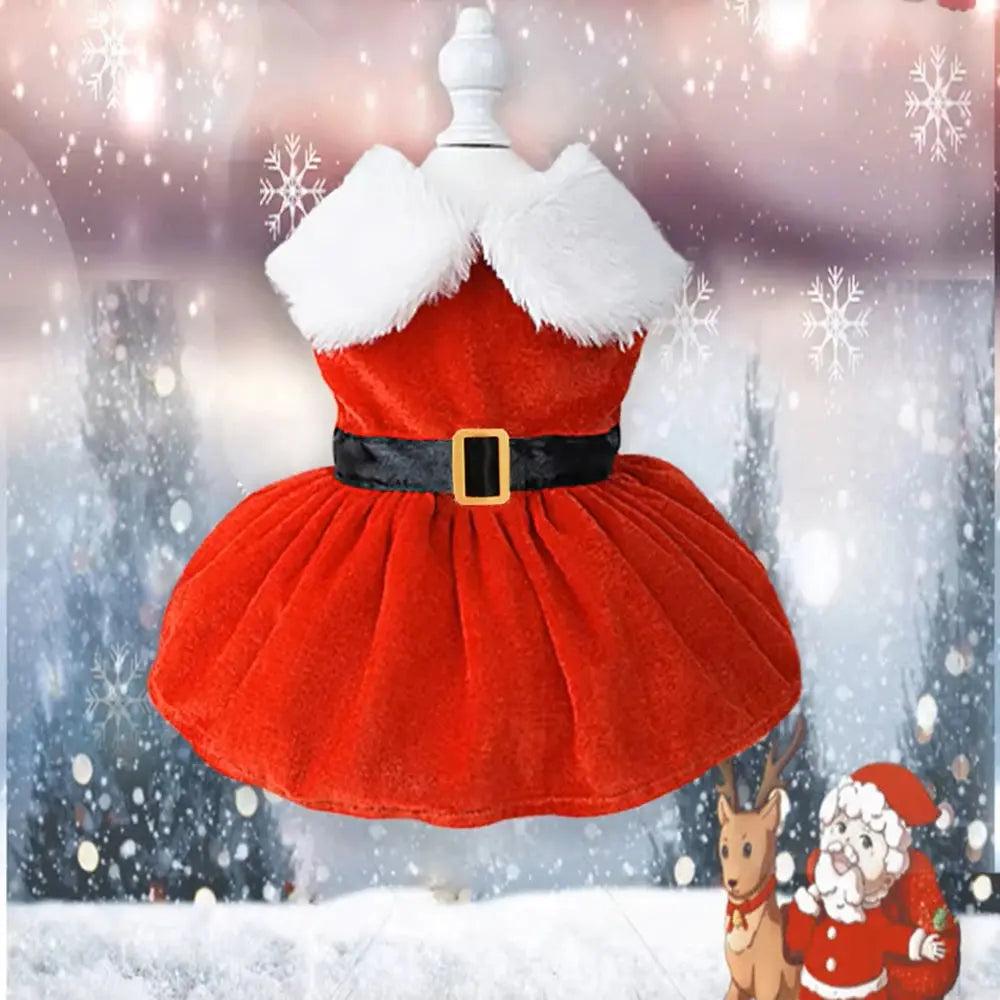 Pet Dog Dresses for Small Dogs Cat Christmas Party Red Princess Skirt Puppy Xmas Dress Chihuahua Yorkies Pug Poodle Costume PAWN-SOME PETS