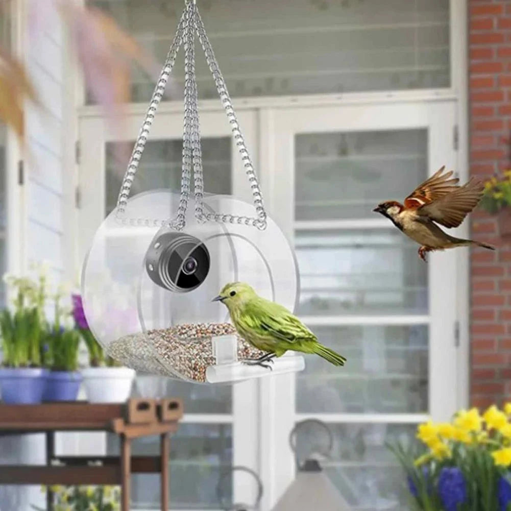 Smart Bird House Pet Feeder Acrylic with Camera Home Pet Bird Feeder Transparent 1080P HD Easy Installation Pet Accessories PAWN-SOME PETS