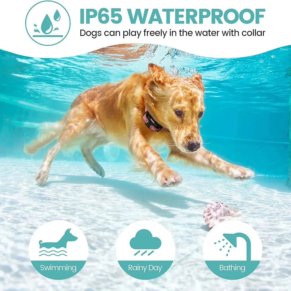 800m Digital Dog Training Collar Waterproof Rechargeable Remote Control Pet with LCD Display for All Size Shock Vibration Sound PAWN-SOME PETS