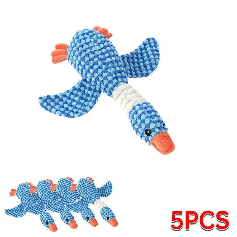 Cute Plush Dog Toys Pet Duck Squeak Toy for Puppy Sound Wild Goose Chew Toy for Small Middle Large Dogs Teeth Cleaning PAWN-SOME PETS