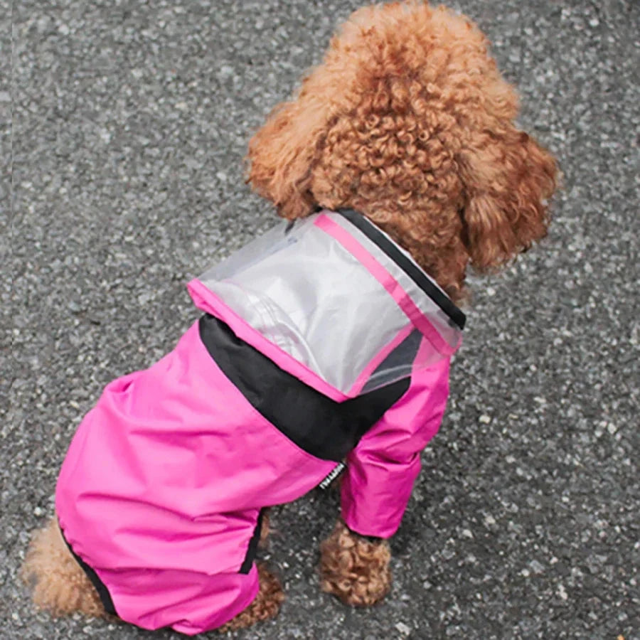 Pet Dog Raincoat Transparent Hooded Jumpsuit Dogs Waterproof Coat Water Resistant Clothes for Dogs Cats Jacket Pet Supplies PAWN-SOME PETS