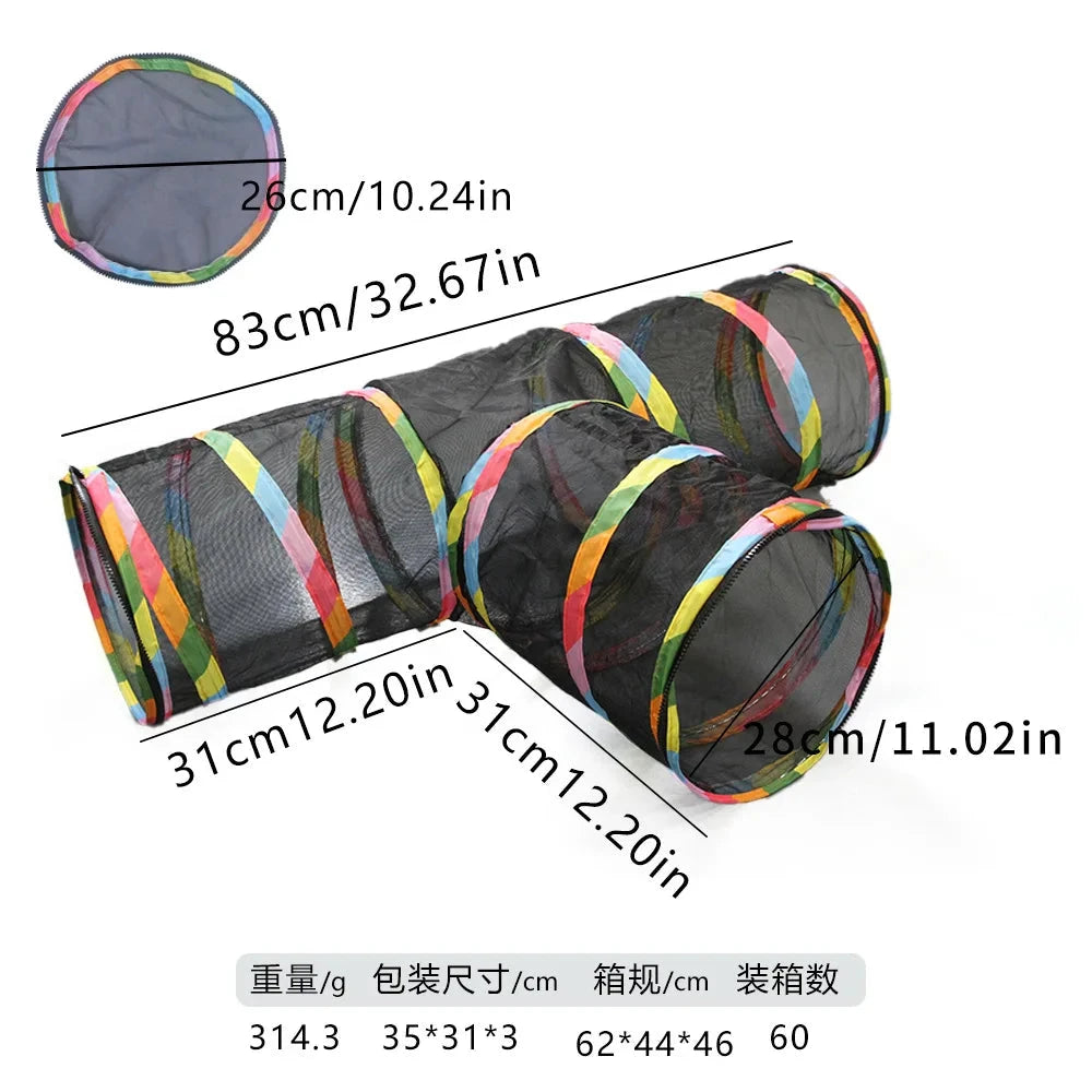 Cat Tunnel Portable Foldable Set Pet Rabbit Guinea Pig Tent Maze Channel Toy Dog Fence Pet Cage Large Space Multiple Gameplay PAW-SOME PETS