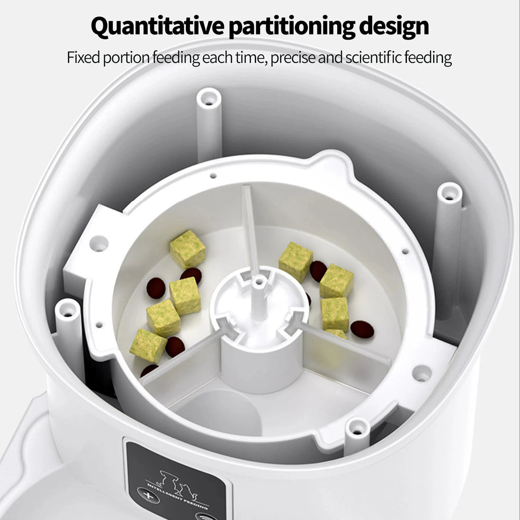 4L WIFI Button Automatic Cat Feeder Intelligent Cat and Dog Pet Feeder Smart Pet Cat Food Dispenser Pet Feeder(No 5V 1A plug) PAW-SOME PETS