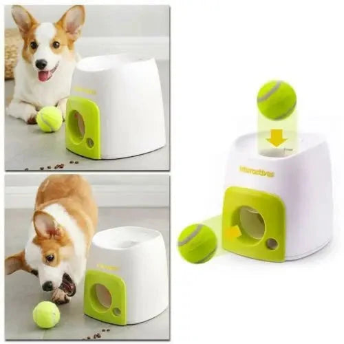 Dog Tennis Ball Launcher Dogs Chase Automatic Toys Food Reward Machine Smart Feeder Throwing Mmachine Pet Ball Thrower PAWN-SOME PETS