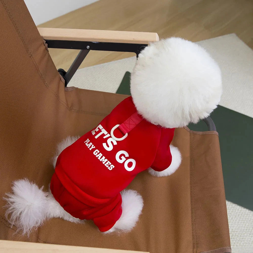 Pet Clothes Dog Clothing Autumn and Winter Small Dogs Sport 4-Legged Hoodies for Dogs Fleece Puppy Sweatshirt Jumpsuit for Cats PAWN-SOME PETS