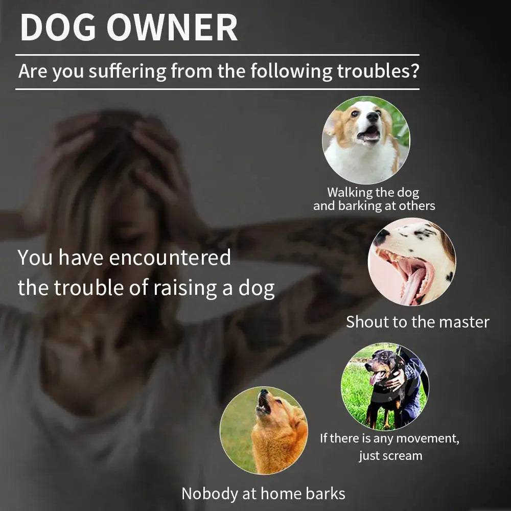 Smart Automatic Anti Barking Dog Collar HD Digital Display IP67 Waterproof Collar For Dog Rechargeable Bark Stopper Stop Barking PAWN-SOME PETS