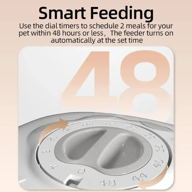 2 Meals Timed Automatic Dog Feeder Dual Bowls Smart Cat Food Dispenser Wet Dry Pet Food Dispenser Pet Feeder Cat Accessories PAW-SOME PETS