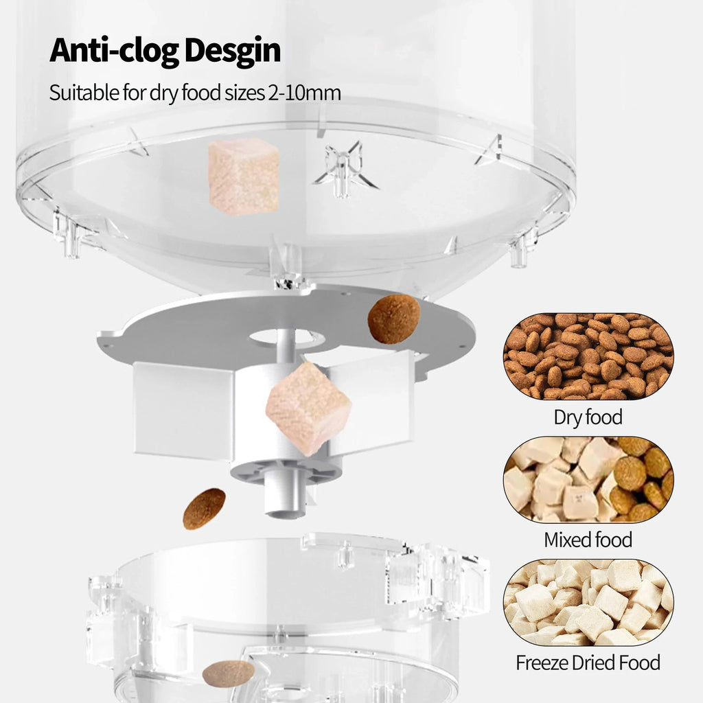 4L WIFI Button Automatic Cat Feeder Intelligent Cat and Dog Pet Feeder Smart Pet Cat Food Dispenser Pet Feeder(No 5V 1A plug) PAW-SOME PETS