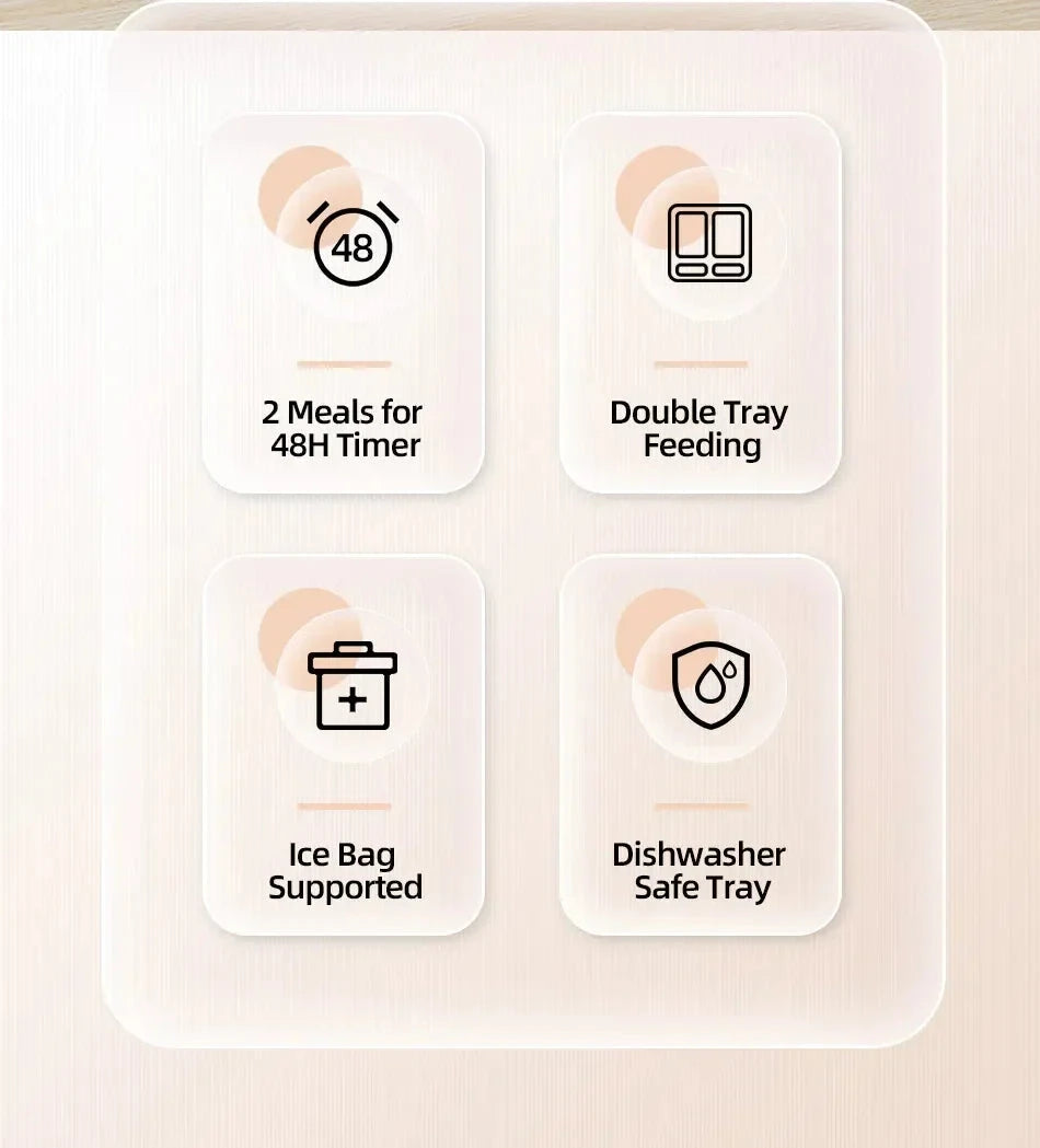 2 Meals Timed Automatic Dog Feeder Dual Bowls Smart Cat Food Dispenser Wet Dry Pet Food Dispenser Pet Feeder Cat Accessories PAW-SOME PETS