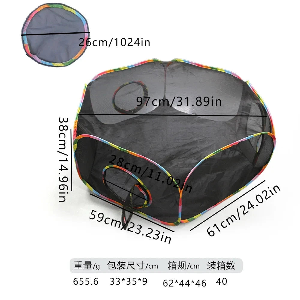 Cat Tunnel Portable Foldable Set Pet Rabbit Guinea Pig Tent Maze Channel Toy Dog Fence Pet Cage Large Space Multiple Gameplay PAW-SOME PETS