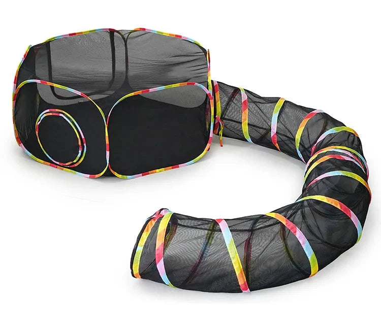 Cat Tunnel Portable Foldable Set Pet Rabbit Guinea Pig Tent Maze Channel Toy Dog Fence Pet Cage Large Space Multiple Gameplay PAW-SOME PETS