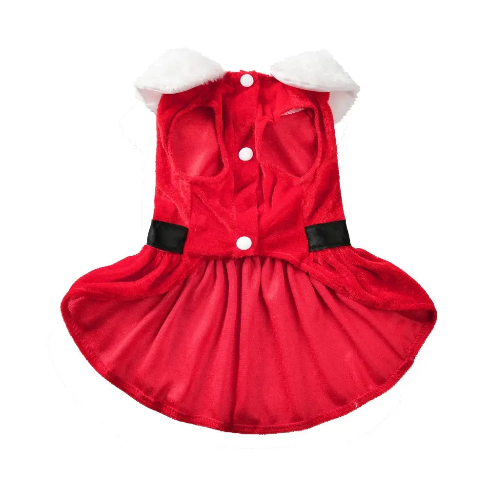 Pet Dog Dresses for Small Dogs Cat Christmas Party Red Princess Skirt Puppy Xmas Dress Chihuahua Yorkies Pug Poodle Costume PAWN-SOME PETS