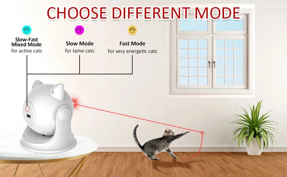 Cat Laser Toy Automatic Rechargeable Motion Random Activated Interactive Cat Toys for Indoor Cats/Dog/Kittne Slow and Fast Mode PAWN-SOME PETS