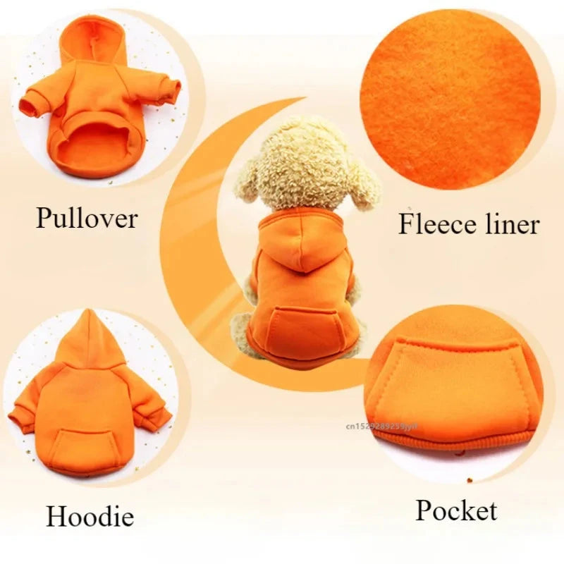 Autumn Winter Pet Cat Cotton Hooded Sweatshirts for Small Dogs Cats Clothes Warm Coat Puppy Hooded Sweats PAWN-SOME PETS