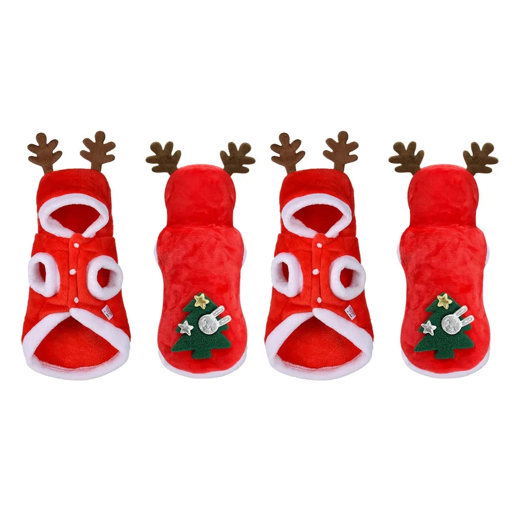 1-3Pcs Winter Dog Christmas Jumpsuit Clothes Warm Pet Jacket Coat Costume for Small Medium Dogs Cats Puppy York Chihuahua PAWN-SOME PETS