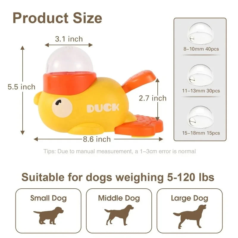 Intelligent Dog Automatic Feeder Cat Dog Puzzle Feeder Interactive Pet Food Treat Dispenser Cartoon Duck Design for Dog Training PAWN-SOME PETS