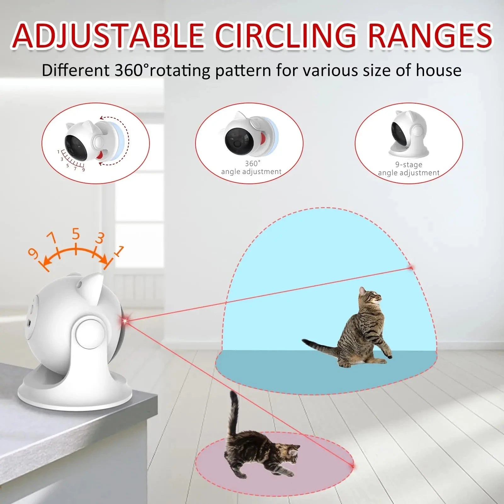 Cat Laser Toy Automatic Rechargeable Motion Random Activated Interactive Cat Toys for Indoor Cats/Dog/Kittne Slow and Fast Mode PAWN-SOME PETS