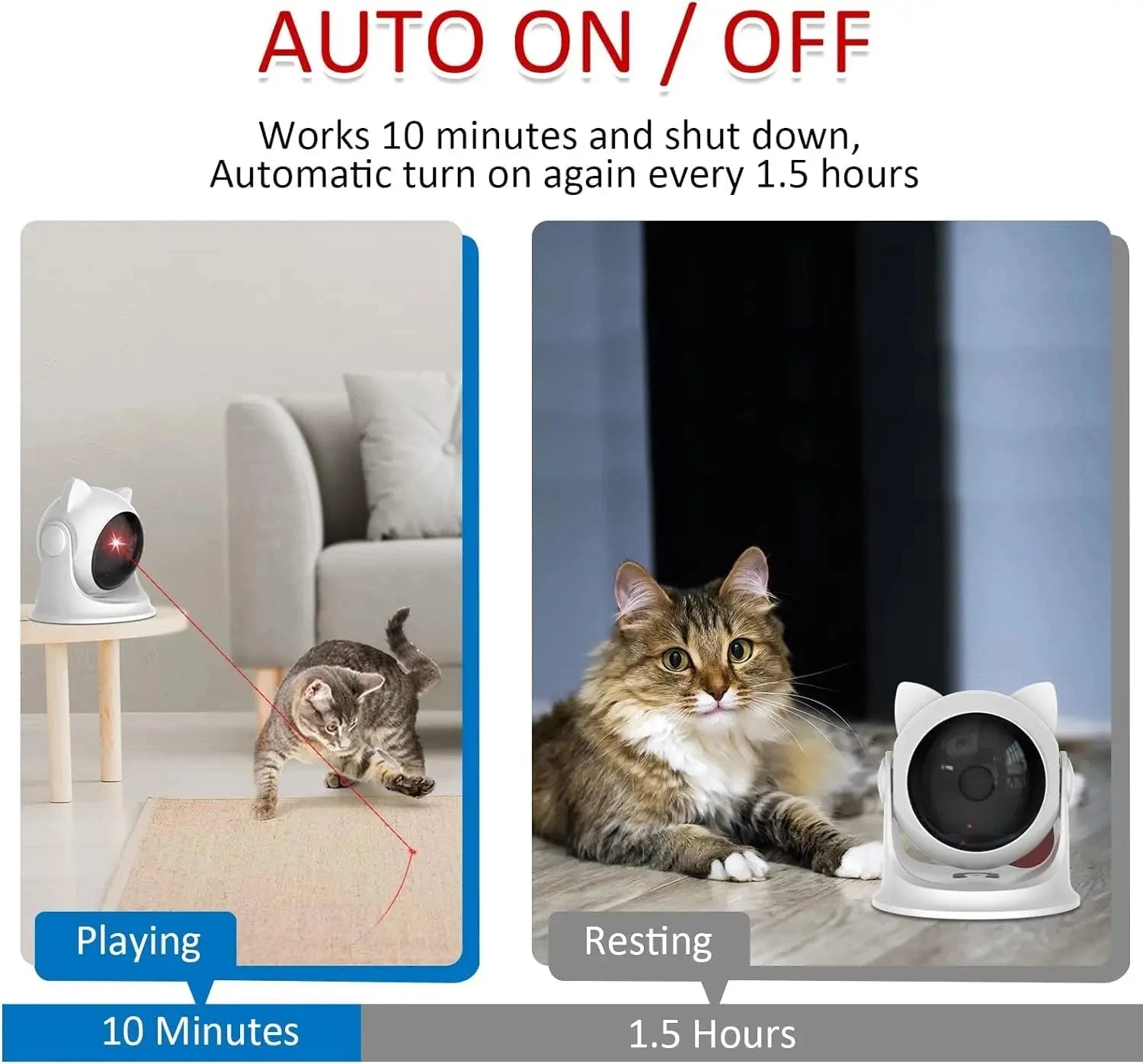 Cat Laser Toy Automatic Rechargeable Motion Random Activated Interactive Cat Toys for Indoor Cats/Dog/Kittne Slow and Fast Mode PAWN-SOME PETS