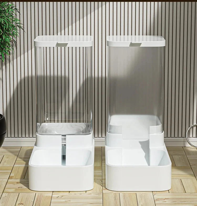 Automatic Cat Feeder & Water Dispenser with Gravity Food Storage Container for Cats and Dogs PAWN-SOME PETS