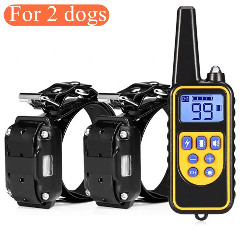 800m Digital Dog Training Collar Waterproof Rechargeable Remote Control Pet with LCD Display for All Size Shock Vibration Sound PAWN-SOME PETS