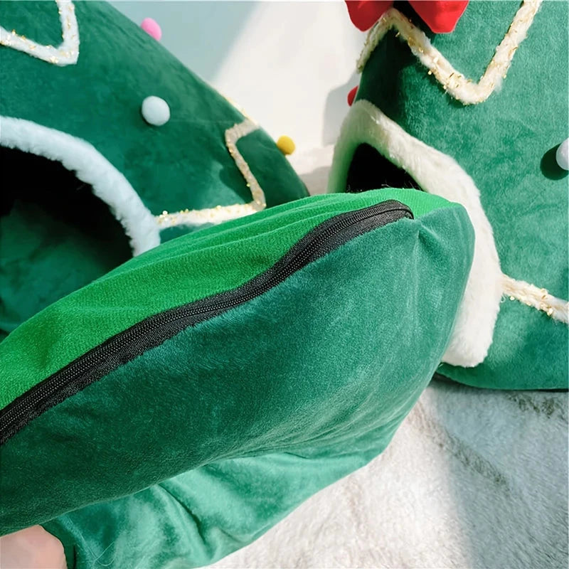 Cats Bed Christmas Pet Supplies for Winter Houses Warm Dog All Accessories Things Kitten Products Beds Puppy Goods Habitats Mat PAWN-SOME PETS