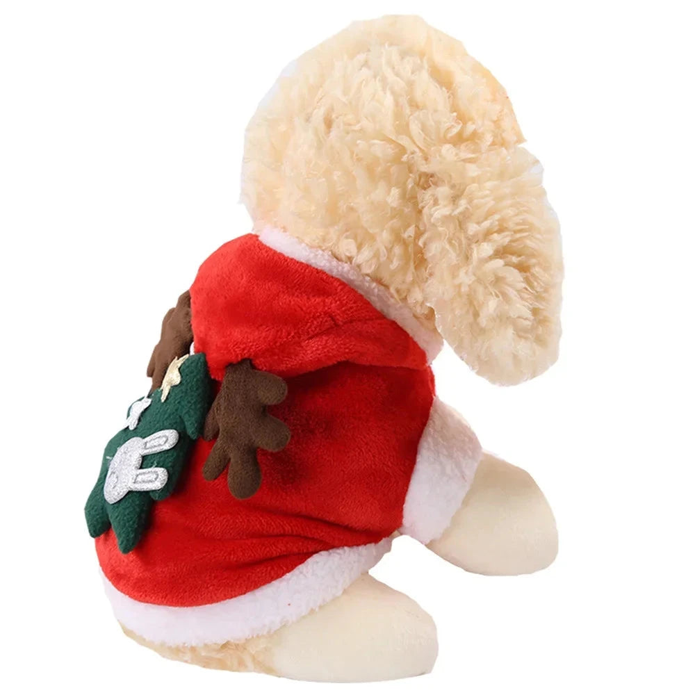 1pc Cat Christmas Clothes Winter Warm Pet Clothes for Small Medium Dogs Elk Santa Claus Dog Cats Coat Christmas Dogs Costume PAWN-SOME PETS