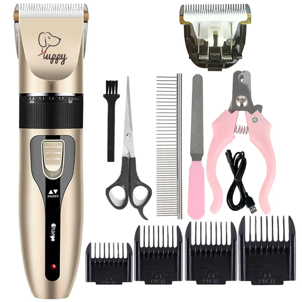 Dog Cat Clipper Hair Clippers Grooming Haircut Pet Shaver Full Set Pets Rechargeable Professional Cutter Shaver Cutting Machine PAW-SOME PETS