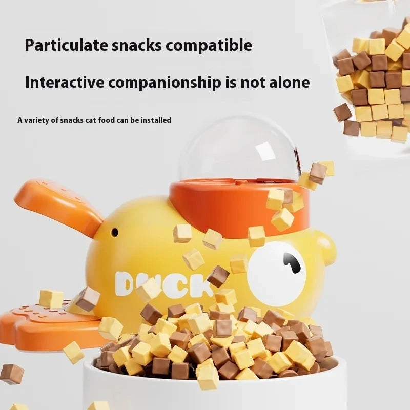 Intelligent Dog Automatic Feeder Cat Dog Puzzle Feeder Interactive Pet Food Treat Dispenser Cartoon Duck Design for Dog Training PAWN-SOME PETS