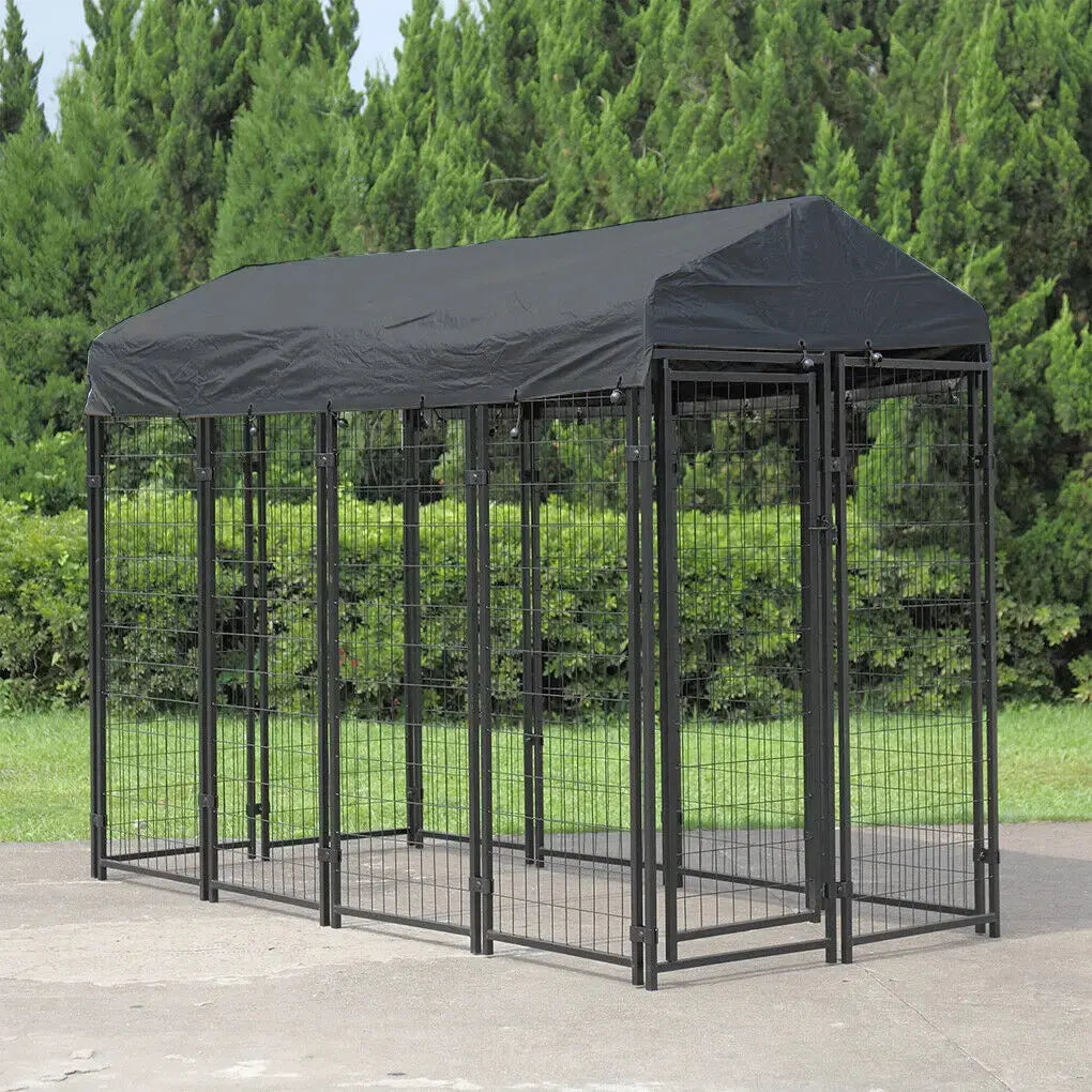 Oversize Dog Cage, Pet Run Enclosure, Playpen with Roof, for Outdoor Pet Kennel, High Fence PAWN-SOME PETS