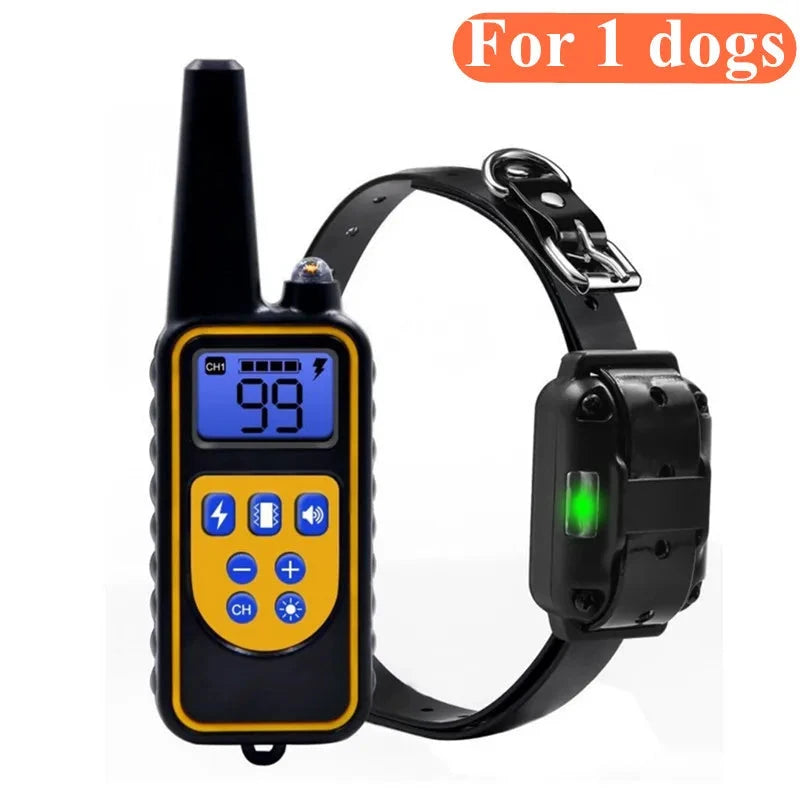 800m Digital Dog Training Collar Waterproof Rechargeable Remote Control Pet with LCD Display for All Size Shock Vibration Sound PAWN-SOME PETS