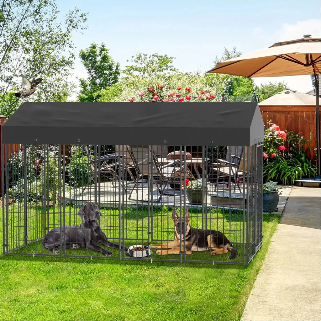 Oversize Dog Cage, Pet Run Enclosure, Playpen with Roof, for Outdoor Pet Kennel, High Fence PAWN-SOME PETS