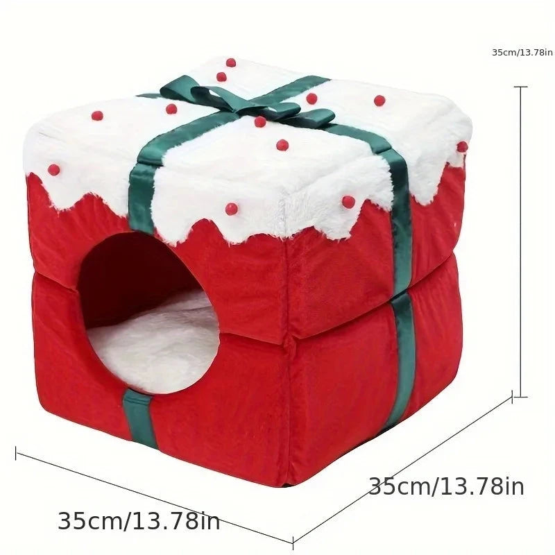 Cats Bed Warm Accessories Christmas Pet Supplies for Winter Dog Mat Products House Houses Habitats Things Goods Accessory Basket PAWN-SOME PETS