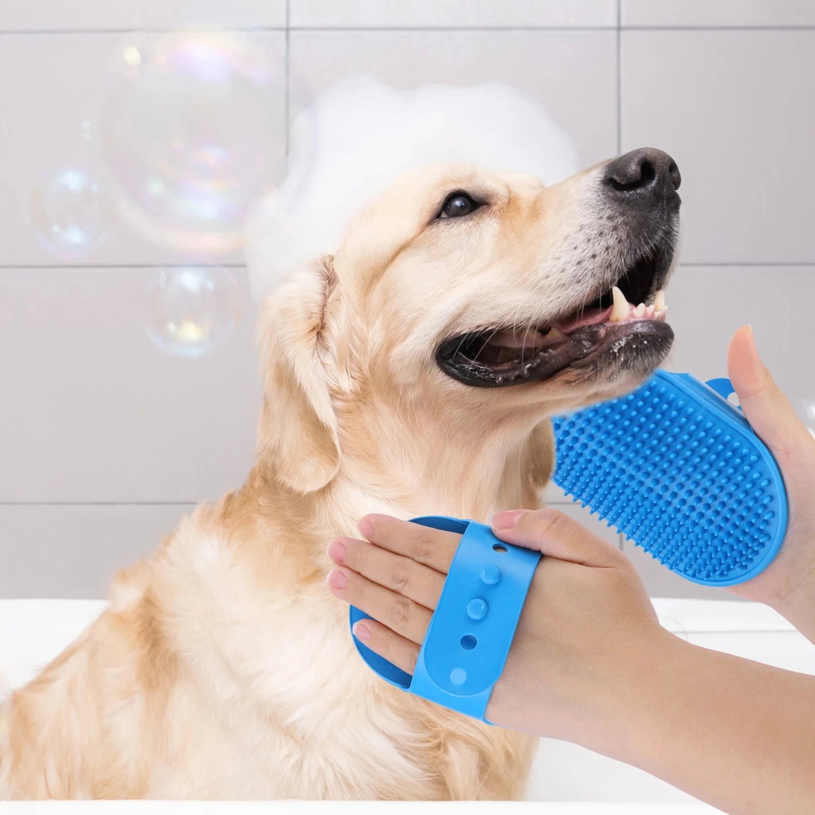 6PCS Pet Grooming Kit Silicone Dog Washing Gloves Dog Shampoo Brush Pet Grooming Gloves for Dog Cat Bathing Massaging & Grooming PAW-SOME PETS