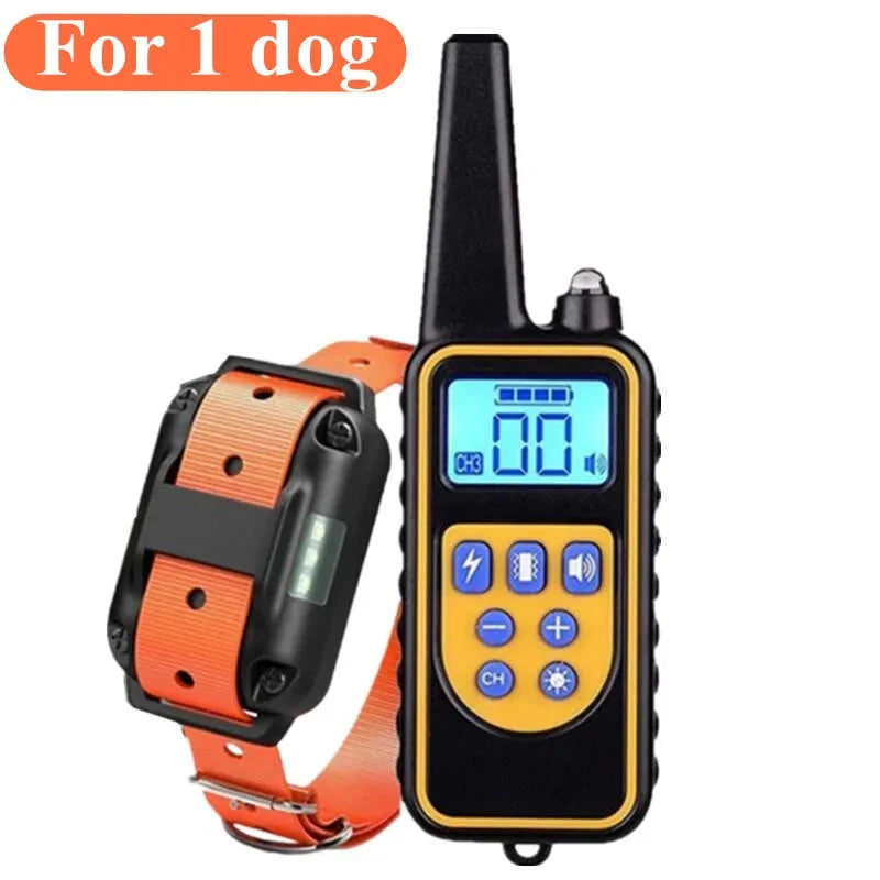 800m Digital Dog Training Collar Waterproof Rechargeable Remote Control Pet with LCD Display for All Size Shock Vibration Sound PAWN-SOME PETS
