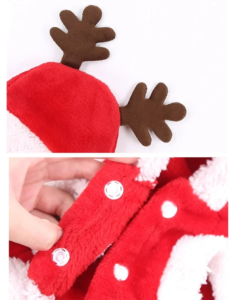 1pc Cat Christmas Clothes Winter Warm Pet Clothes for Small Medium Dogs Elk Santa Claus Dog Cats Coat Christmas Dogs Costume PAWN-SOME PETS
