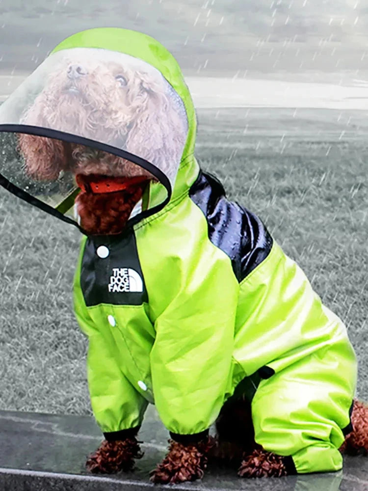 Pet Dog Raincoat Transparent Hooded Jumpsuit Dogs Waterproof Coat Water Resistant Clothes for Dogs Cats Jacket Pet Supplies PAWN-SOME PETS