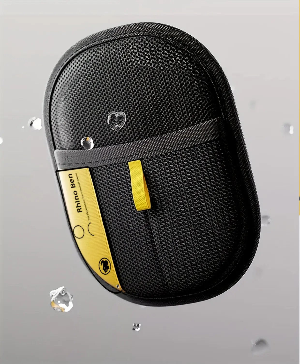 Upgraded Large Pet Static Hair Removal Gloves - Black Polypropylene Cat Grooming Gloves with Yellow Accents, 24.99cm*17.98cm, Efficient Pet Hair and Dander Removal, Essential Tool for Cats and Dogs | Stylish Pet Accessory | D