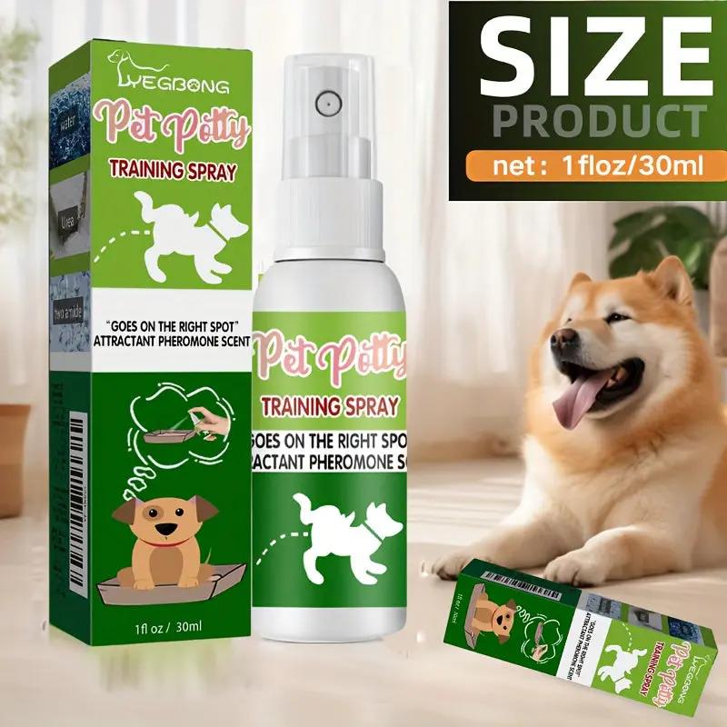 Potty Training Spray for Dogs & Cats - & Effective Housebreaking Aid with Hydrogenated Phellandrum & Lavender/Eucalyptus Oils, Pheromone-Based Odor Control, Potty Trainer for Puppies, Sprayer Bottle Included-like Design (30,