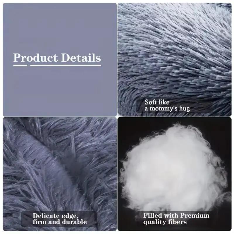 Round Dog Bed Winter Warm Cat Bed Plush Basket for Dog Washable Pet Bed for Small Medium Large Dog Sofa Cat