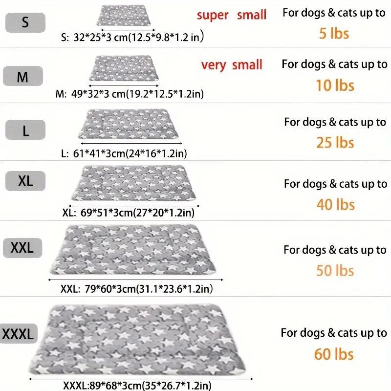 Cozy All-Season Plush Pet Mat | Soft, Thickened Warm Blanket for Cats & Dogs | Machine-Washable, Durable Polyester | Ideal for Autumn & Winter Sleep Comfort | Star Patterned Design, Pet Sleeping Ma
