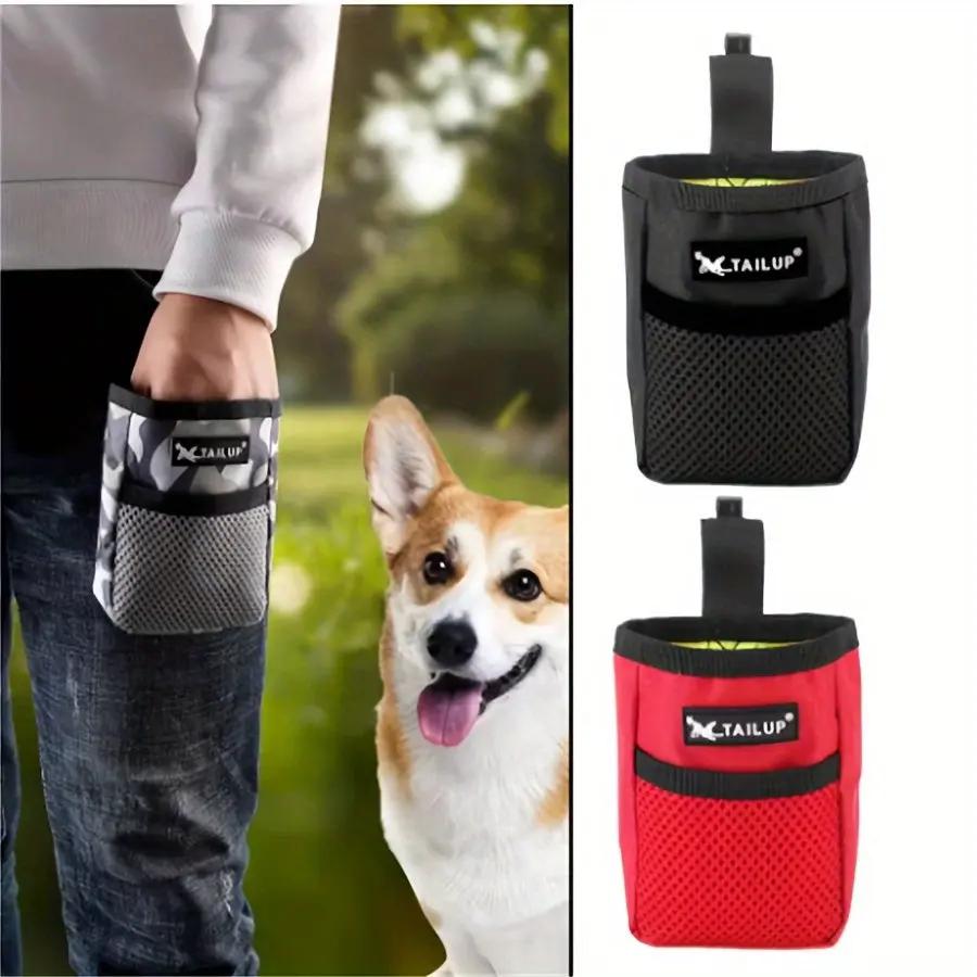 Compact Dog Training Treat Pouch with Secure Closure - Durable Polyester Waist Pack for Obedience & Agility, 2 Colors (Black/Red), Portable Snack Reward Bag for Puppy Feeding & On-the-Go Rewards PAW-SOME PETS