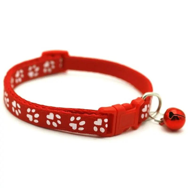 Adjustable Colorful Bell Collar for Dogs and Cats with Paw Print Design - Stylish and Safe Pet Accessory Christmas Gift