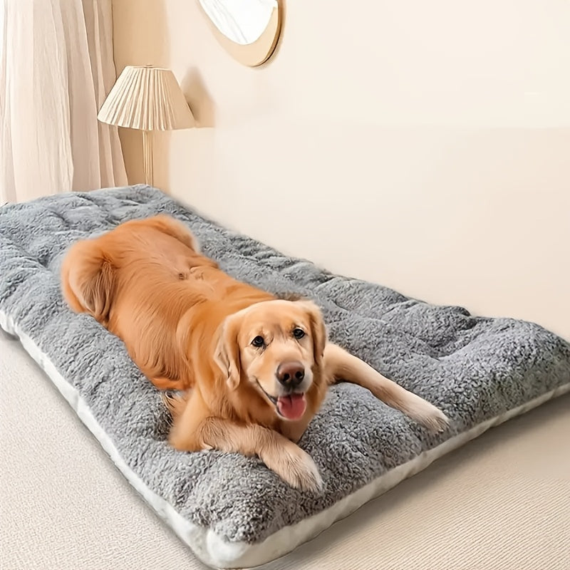Extra-Large Plush Dog Bed Sofa | Ultra-Soft, Thick Polyester Pet Mat for Small to Large Breeds | Non-Slip Bottom, Checkered Design | Cozy Rectangular Comfort for Dogs and Cats - PAW-SOME PETS