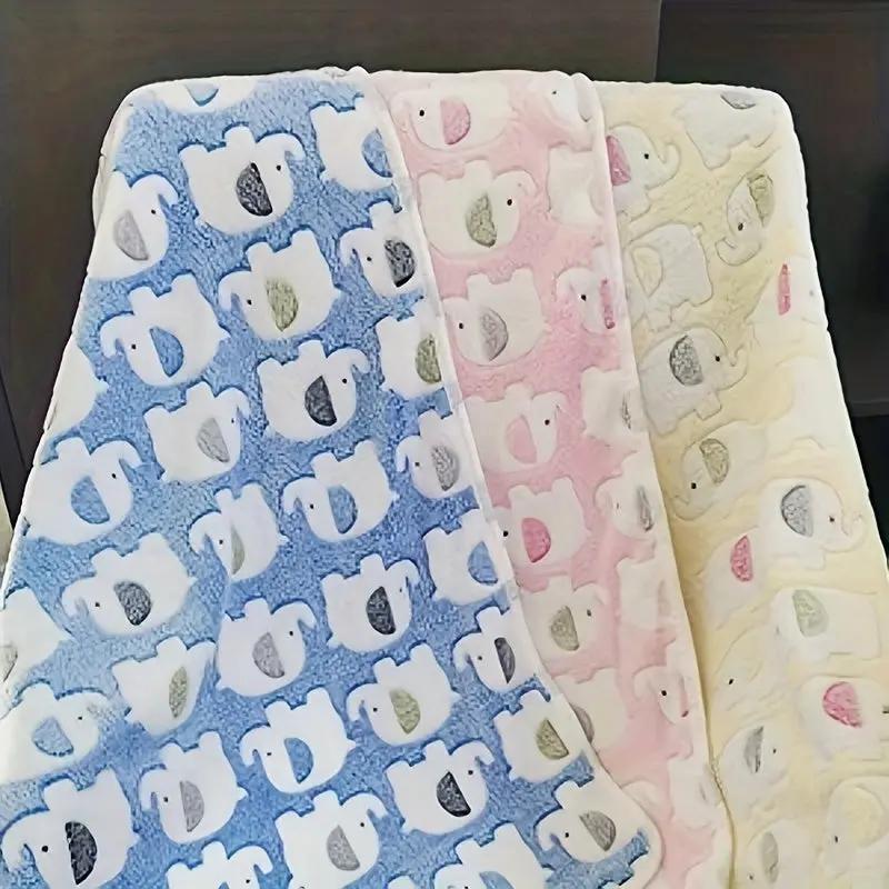 1/3 Pack - Elephant Fleece Blanket, Washable Pet Bedding for Cats & Small Dogs - Affordable Indoor Use, Essential Supplies, Sofa Throw, Dog Stroller Accessory, Suitable For Large Medium Small Breeds - Ideal For Couch Crate Be