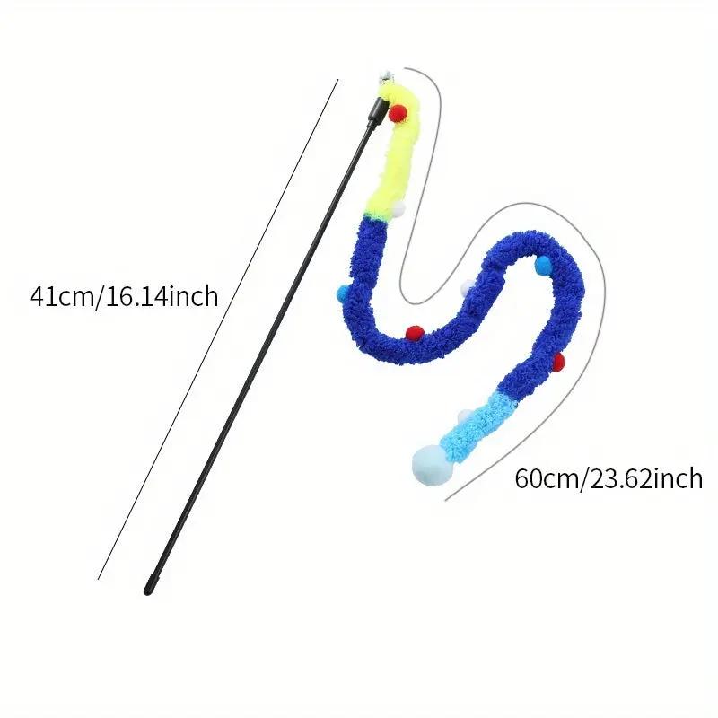 Interactive Cat Teaser Toy - Soft Plush Strip With Teasing Stick For Kitten Play - Pet Supplies For Fun And Exercise