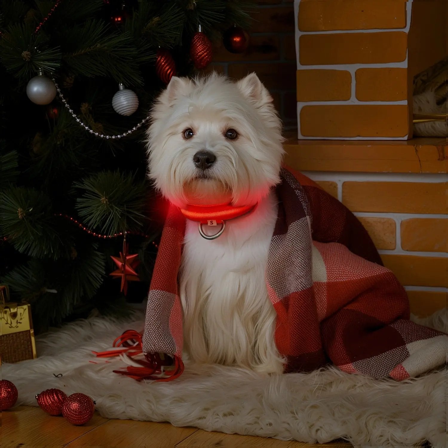 LED Webbing Collar, Suitable for Small to Medium Dogs - Keep Your Pet Safe and Visible During Nighttime Walks